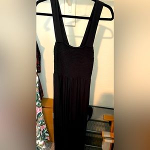 Loft black smocked jumpsuit